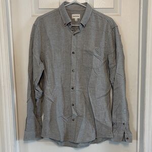 Frank & Oak Men's 100% Cotton Gray Button-Down Shirt